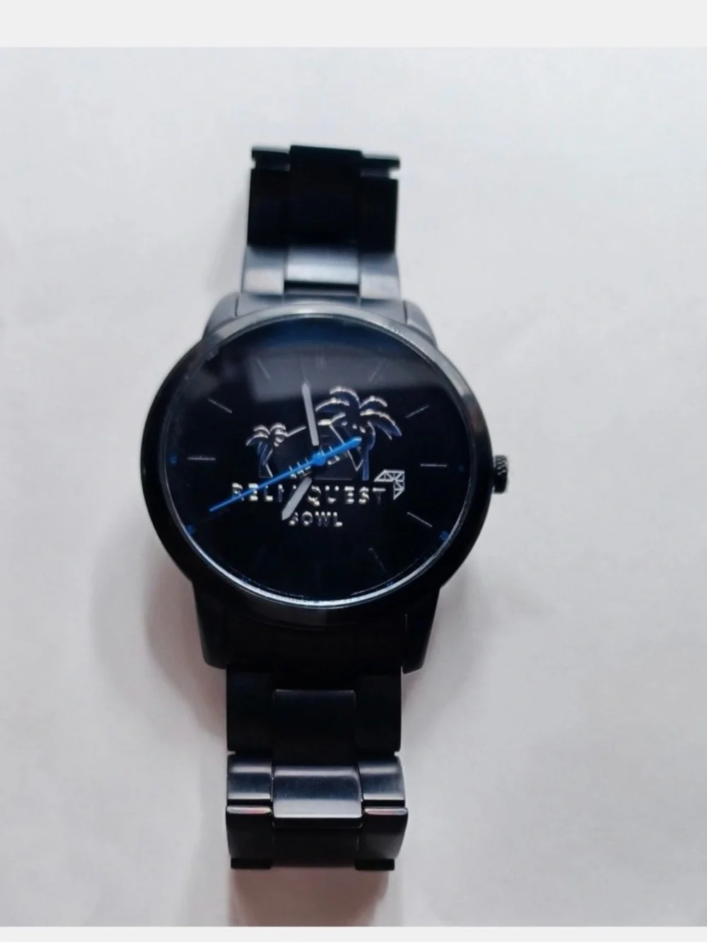 NWT FOSSIL Men's Black Reliaquest Bowl Promotional Quartz Wrist Watch,